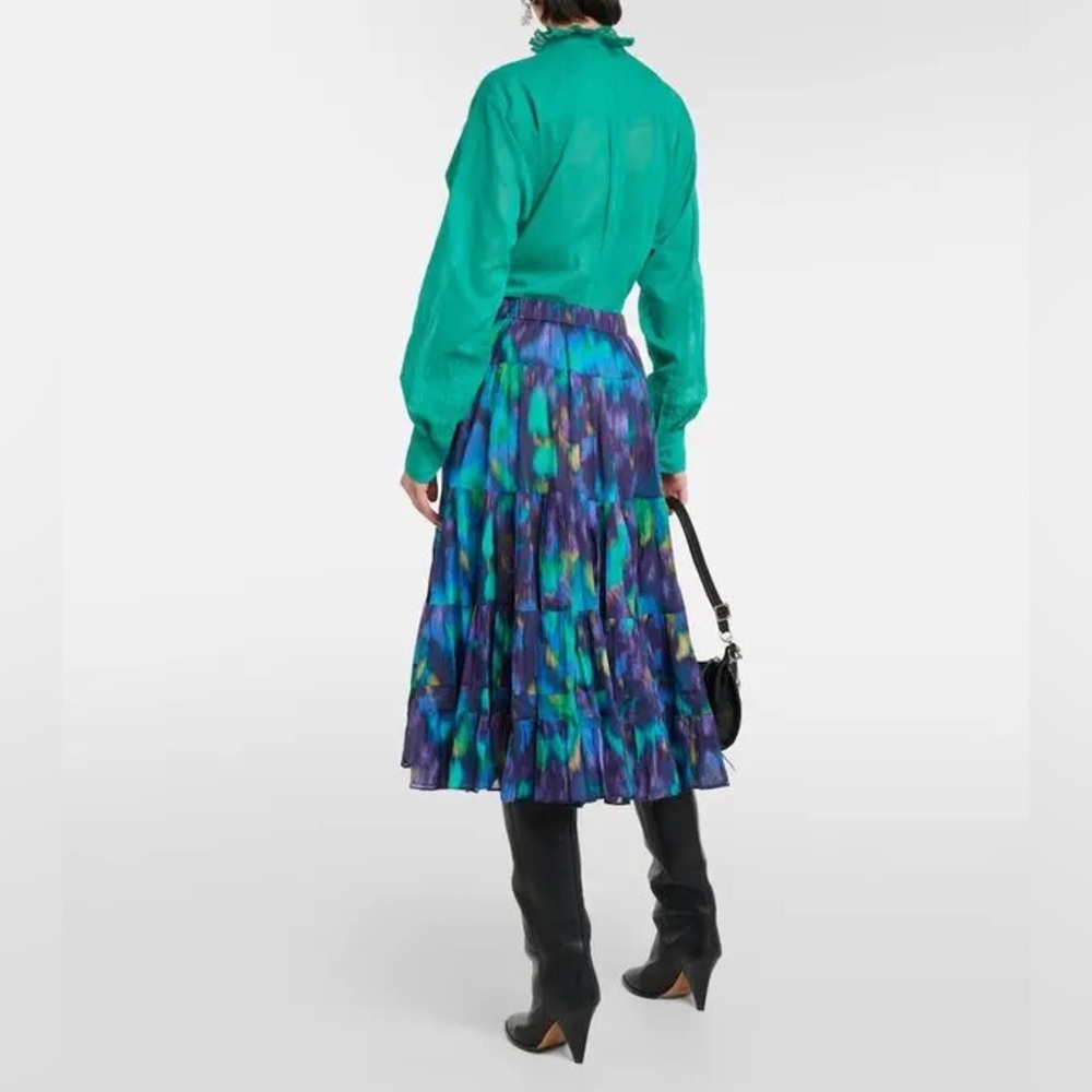 Isabel MARANT ETOILE Elfa Printed Midi Skirt size 36 blue/green print sz small - Picture 5 of 16